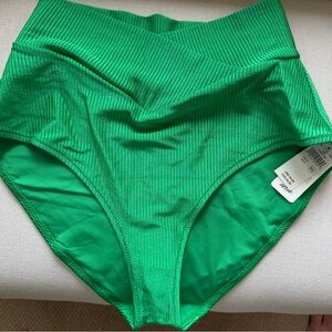 Aerie Green Ribbed Bikini Bottom. NWT